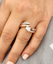 Load image into Gallery viewer, Beautiful 14k Solid And Heavy Rose Gold Emerald Cut Moissanite Engagement Ring Deco Bridal Semi Tension Set 2.00ctw
