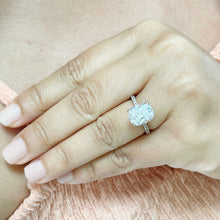 Load image into Gallery viewer, 14K Solid Rose Gold Cushion Cut Forever One Moissanite And Round Cut Natural Diamonds Engagement Ring, Four prong, Solitaire 5.00ctw
