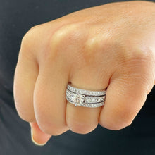 Load image into Gallery viewer, IGI Certified 14K Solid White Gold Round Cut Diamond Engagement ring and two band, Prong Set 2.00ctw F VS2

