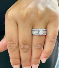 Load image into Gallery viewer, IGI Certified 14K Solid White Gold Round Cut Diamond Engagement ring and two band, Prong Set 2.00ctw F VS2
