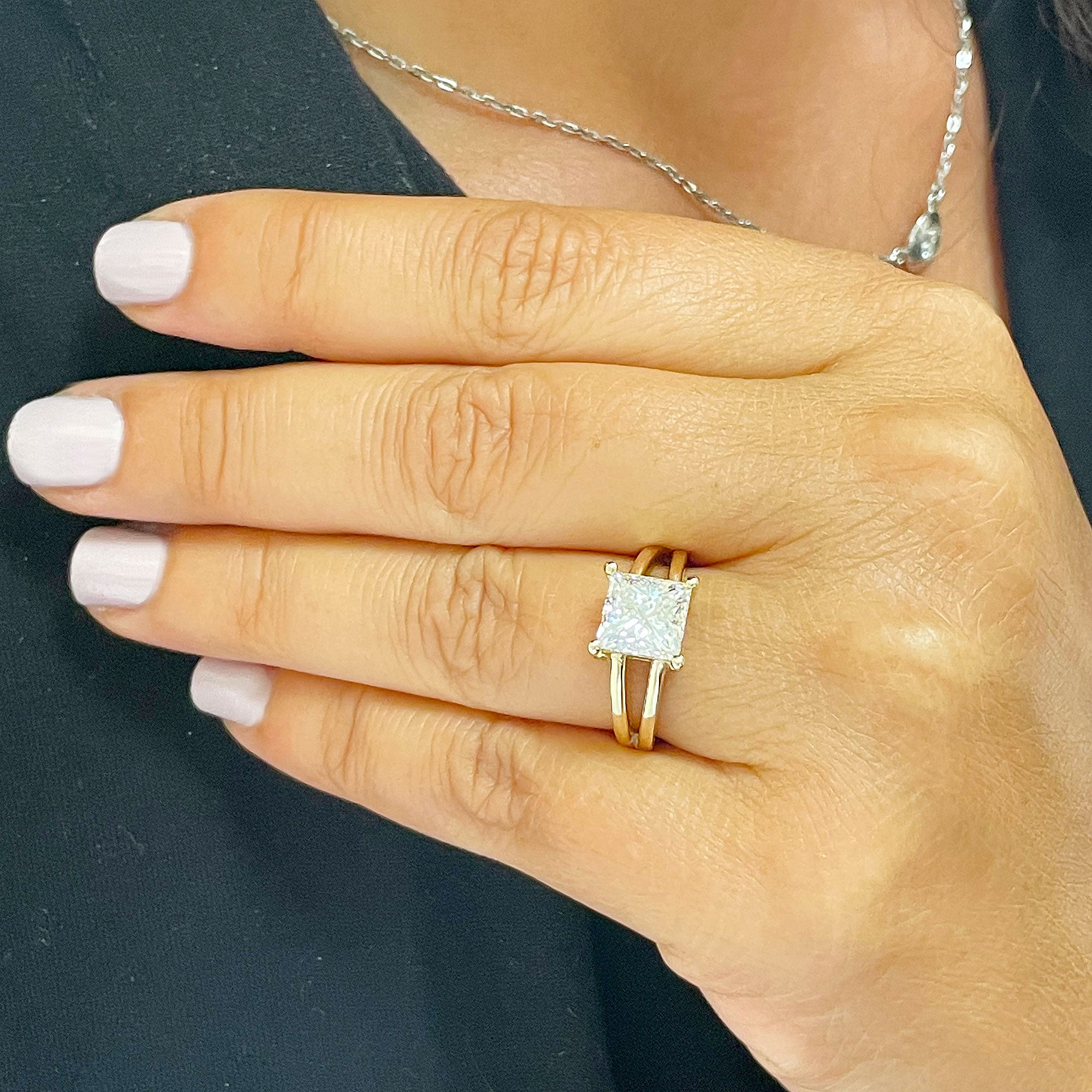 Yellow Gold Princess Cut Engagement Rings