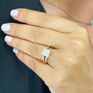14K Solid Yellow Gold Princess Cut Forever One Moissanite Engagement Ring Deco, Bridal, Wedding, Anniversary, Prong Set Solitaire 3.00ctw