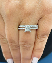 Load image into Gallery viewer, IGI Certified 14k Solid White Gold Princess Cut Diamond Engagement Ring And Band Bridal Wedding Set 2.00ct F-VS2
