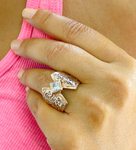 14K Solid And Heavy Rose Gold Princess Cut Forever One Moissanite Engagement Ring Deco, Bridal, Wedding, Bezel Set Solitaire 1.00ctw