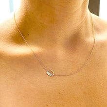 Load image into Gallery viewer, 14K Solid Yellow And White Gold Tree Of Life In Circle of Love Life Pendent Necklace
