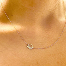 Load image into Gallery viewer, 14K Solid Yellow And White Gold Tree Of Life In Circle of Love Life Pendent Necklace
