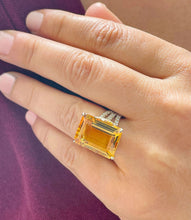 Load image into Gallery viewer, 14K Yellow Gold Cushion Cut Yellow Citrine and Round cut Natural Diamonds Engagement Ring Halo Split Shank Bridal Wedding Anniversary 4.80ct
