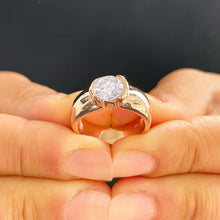 Load image into Gallery viewer, 14k Solid Rose Gold Round Cut Natural Diamond Engagement Ring Semi Bezel Set, Bridal, Wedding 1.20ct
