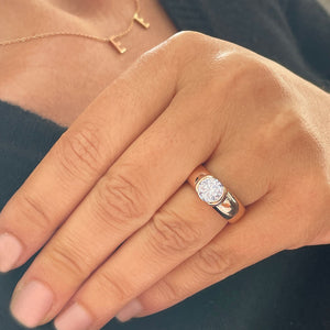 14k Solid Rose Gold Round Cut Natural Diamond Engagement Ring Semi Bezel Set, Bridal, Wedding 1.20ct