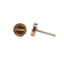 Load image into Gallery viewer, Screw Style 18K Solid Rose Gold Stud Push Back Earrings Bridal, Anniversary 7.2mm Wide
