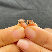 Load image into Gallery viewer, Screw Style 18K Solid Rose Gold Stud Push Back Earrings Bridal, Anniversary 7.2mm Wide
