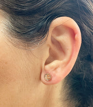 Load image into Gallery viewer, Screw Style 18K Solid Rose Gold Stud Push Back Earrings Bridal, Anniversary 7.2mm Wide
