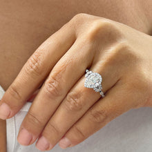 Load image into Gallery viewer, 14k Solid White Gold Pear, Marquee and Round Natural Diamond Engagement Ring Halo, 2.25ctw
