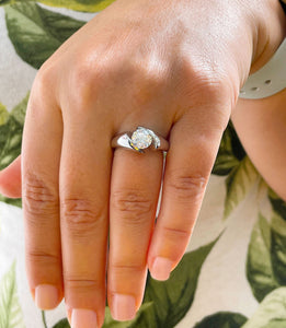 14k Solid And Heavy White Gold Round Cut Moissanite Engagement Ring Tension Set, Propose, Anniversary, Elegant Solitaire 1.00ctw