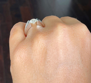 14k Solid And Heavy White Gold Round Cut Natural Diamond Engagement Ring Tension And Channel Set 1.70ctw
