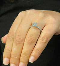 Load image into Gallery viewer, 14K Solid White Gold Round Cut Forever One Moissanite and Natural Diamond Engagement Ring Bridal, Wedding 1.45ctw
