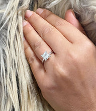 Load image into Gallery viewer, 14K Solid White Gold Princess Cut Moissanite Engagement Ring Deco, Bridal, Wedding, Anniversary, Four Prong Set Solitaire 2.00ct
