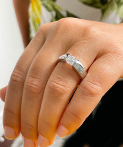 14k Solid And Heavy White Gold Round Cut Forever One Moissanite Engagement Ring Semi Tension Set Solitaire 1.00ctw