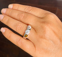 Load image into Gallery viewer, 14k Solid And Heavy White Gold Round Cut Moissanite Engagement Ring Semi Tension Set Solitaire 1.00ctw
