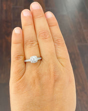 Load image into Gallery viewer, 14K Solid White Gold Round Cut Simulated Diamonds Engagement Ring Set Prong Set Wedding Bridal Prong Set 1.25ctw
