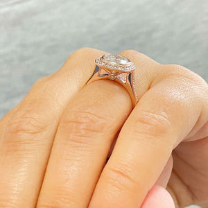 14k Solid Rose Gold Cushion Cut Forever One Moissanite and Natural Diamond Engagement Ring Bezel Set, Bridal, Wedding Halo 3.30ctw