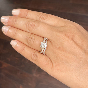 1.50 Carat Princess Cut Simulated Diamond Engagement Ring And Band Bridal Set Wedding Halo 14k Solid Yellow Gold