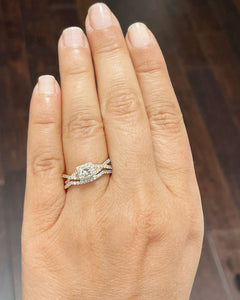 1.50 Carat Princess Cut Simulated Diamond Engagement Ring And Band Bridal Set Wedding Halo 14k Solid Yellow Gold