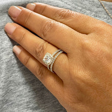 Load image into Gallery viewer, 14K Solid Yellow Gold Cushion Cut Forever One Moissanite and Round Cut Natural Diamond Engagement Ring And Band Bridal Halo 2.30ctw
