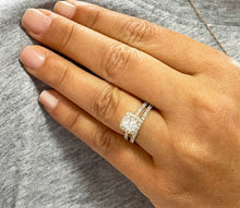 Load image into Gallery viewer, IGI Certified 14K Yellow Gold Cushion Cut And Round Cut Diamond Engagement Ring And Band Bridal Halo 2.00ctw F-VS2
