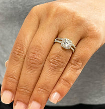 Load image into Gallery viewer, 14K Solid Yellow Gold Cushion Cut Forever One Moissanite and Round Cut Natural Diamond Engagement Ring And Band Bridal Halo 2.30ctw
