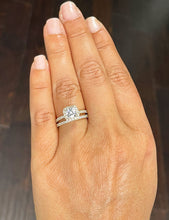 Load image into Gallery viewer, 14K Solid Yellow Gold Cushion Cut Forever One Moissanite and Round Cut Natural Diamond Engagement Ring And Band Bridal Halo 2.30ctw
