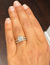 Load image into Gallery viewer, 14K Solid Yellow Gold Cushion Cut Forever One Moissanite and Round Cut Natural Diamond Engagement Ring And Band Bridal Halo 2.30ctw
