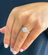 Load image into Gallery viewer, 14k Rose Gold Round Cut Moissanite and Natural Diamond Engagement Ring And Band Halo 2.00ctw
