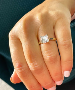 IGI Certified 14K Solid Yellow Gold Princess Cut Diamond Engagement Ring Prong Set Solitaire 1.50ctw