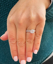 Load image into Gallery viewer, 14K Solid Rose Gold Round Cut Simulated Diamond Engagement Ring And Band Bridal Set Wedding Set 2.10ct
