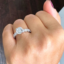 Load image into Gallery viewer, IGI Certified 14K Solid White Gold Round Cut Diamonds Engagement Ring Prong Set Eternity Style Wedding Bridal Anniversary 4.00ctw F-VS2
