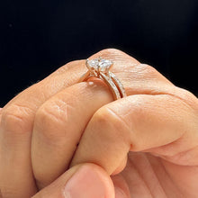 Load image into Gallery viewer, IGI Certified 14k Solid Rose Gold Princess And Round Cut Diamond Engagement Ring And Band Bridal Set Wedding Set 2.10ct F-VS2
