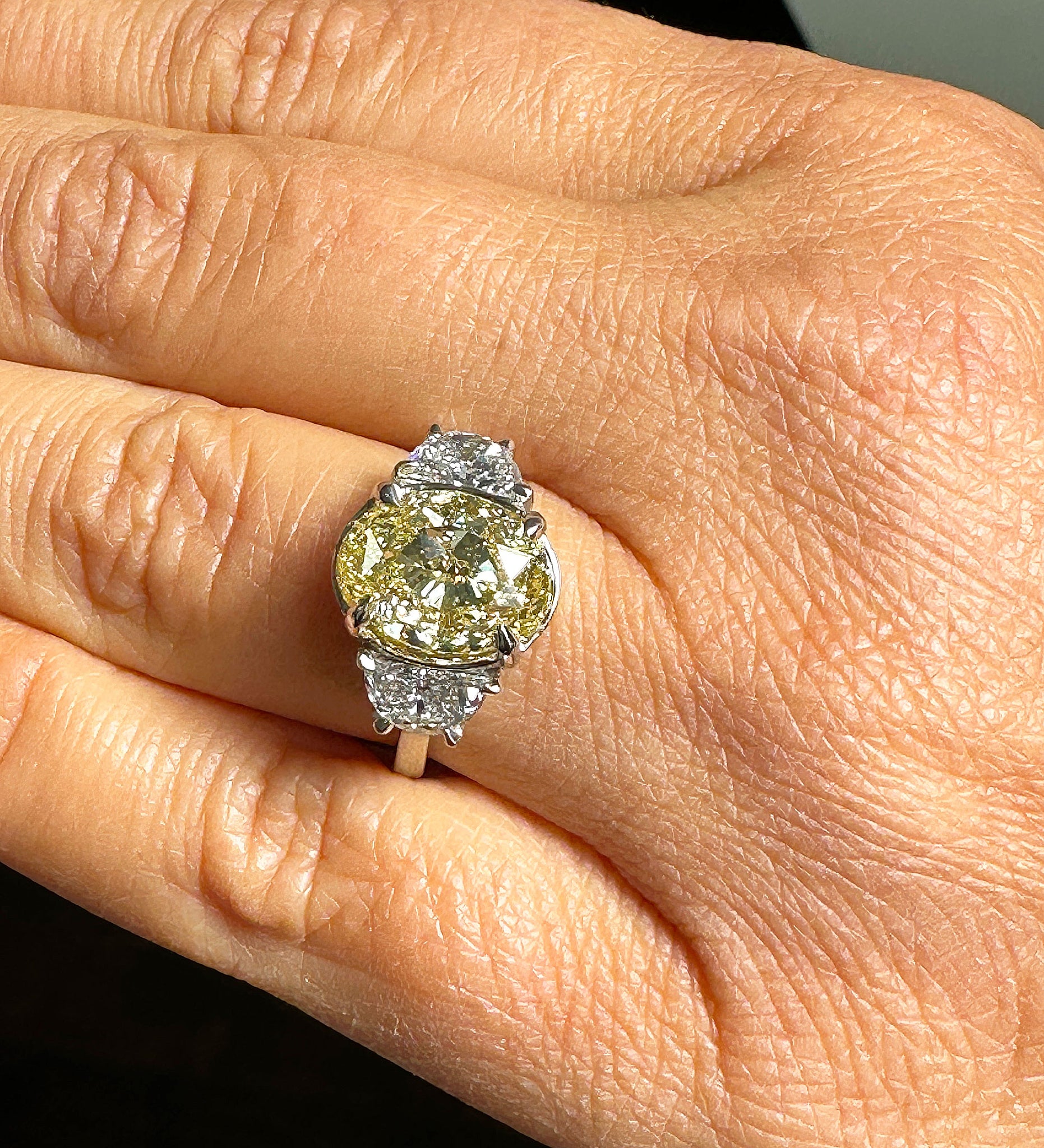 Canary yellow simulated diamond on sale ring