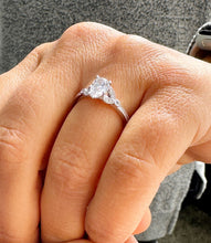 Load image into Gallery viewer, IGI Certified 14k Solid White Gold Pear and Round Cut Diamond Engagement Ring And Band 1.70ct F-VS2
