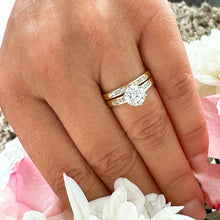 Load image into Gallery viewer, IGI Certified 14k Yellow Gold Round Cut Diamond Engagement Ring And Band Bridal Set 1.90ctw
