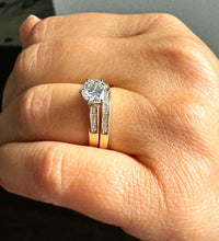 Load image into Gallery viewer, IGI Certified 14k Yellow Gold Round Cut Diamond Engagement Ring And Band Bridal Set 1.90ctw
