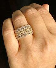 Load image into Gallery viewer, HUGE Eternity Band 12.50mm Ring Anniversary Wedding Engagement Ring Yellow Gold Plated Solid Sterling Silver .925 and 3.0ctw Diamonds
