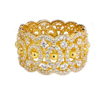 Load image into Gallery viewer, HUGE Eternity Band 12.50mm Ring Anniversary Wedding Engagement Ring Yellow Gold Plated Solid Sterling Silver .925 and 3.0ctw Diamonds
