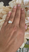 Load and play video in Gallery viewer, Large 14k Solid Yellow Gold Radiant and Triangle Cut Moissanite Engagement Ring, Bridal, Wedding Deco Three Stone Style  3.30ctw
