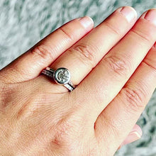 Load and play video in Gallery viewer, 14k Solid White Gold Round Cut Natural Diamond Engagement Ring And Two Bands Bezel Set Halo 1.10ctw
