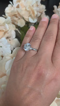 Load and play video in Gallery viewer, 14K Solid White Gold Round Cut Forever One Moissanite Engagement Ring Deco, Bridal, Wedding, Anniversary, Six prong set, Solitaire 5.00ctw
