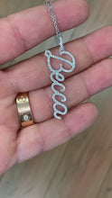 Load and play video in Gallery viewer, 14K Solid White Or Yellow Or Rose Gold Multi Natural Diamonds Initials, Necklace Chain Included Custom Made 0.50ctw
