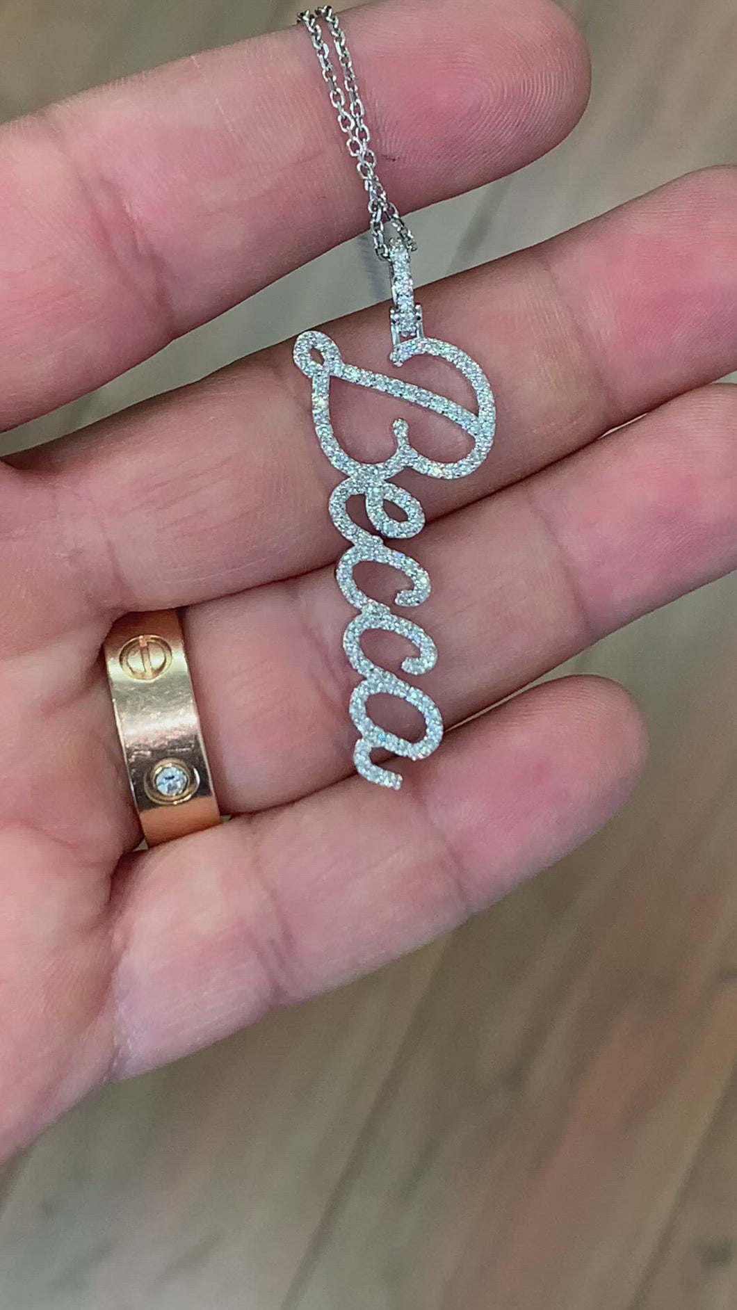 14K Solid White Or Yellow Or Rose Gold Multi Natural Diamonds Initials, Necklace Chain Included Custom Made 0.50ctw