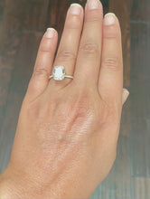 Load and play video in Gallery viewer, 14K Solid Yellow Gold Cushion Cut Forever One Moissanite And Round Cut Natural Diamonds Engagement Ring, Four prong, Solitaire 5.00ctw
