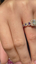 Load and play video in Gallery viewer, Stunning 2.00 Carat Round Cur Natural Diamonds And Sapphires Engagement Ring Antique Deco Design Bridal Halo Wedding 14k Solid Rose gold
